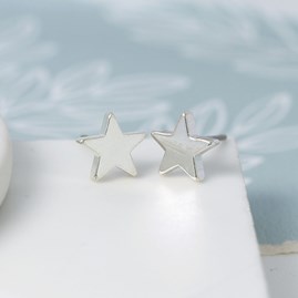 Small Silver Plated Star Stud Earrings