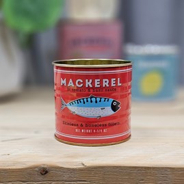 Small Storage Tin - Mackerel Home Accessories Quirky Metal Storage Tins New Home Gifts Birthday Gifts Food Design
