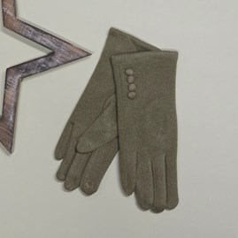 Soft Felt Style Gloves in Green