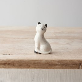 Speckled Porcelain Cat Ornament