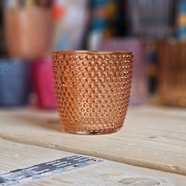 Spot Glass Orange Medium Tea Light Holder Home Decoration Gifts Glass Tealight Candle Holder Home Fragrance Gifts And Accessories