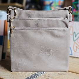 Square Multi-Zipped Cross Body Bag in Light Grey Square Multi-Zipped Cross Body Bag in Light Grey