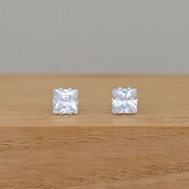 Square Stone Stud Earrings