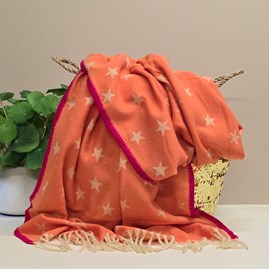 Stars Blanket Scarf in Orange Contemporary Super Soft Scarf Scarves Wraps Shawls Headscarf Headscarves Stars Blanket Scarf