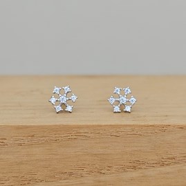 Sterling Silver Christmas Jewellery Xmas Gifts Secret Santa Stocking Fillers Snowflake Stud Earrings