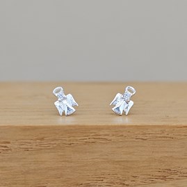Sterling Silver Christmas Jewellery Xmas Gifts Secret Santa Stocking Fillers CZ Angel Stud Earrings