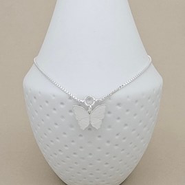 Sterling Silver Anklet With Butterfly Charm Sterling Silver Anklet With Butterfly Charm