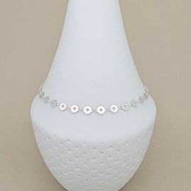 Sterling Silver Anklet With Cut Out Discs