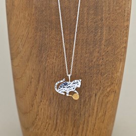 Sterling Silver Cats With Wool Necklace Sterling Silver Cats With Wool Necklace