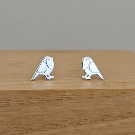 Sterling Silver Christmas Robin Stud Earrings Sterling Silver Christmas Jewellery Xmas Gifts Secret Santa Stocking Fillers Robin Stud Earrings