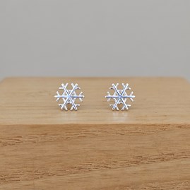 Sterling Silver Christmas Snowflake Stud Earrings Sterling Silver Christmas Jewellery Xmas Gifts Secret Santa Stocking Fillers Snowflake Stud Earrings
