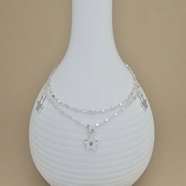 Sterling Silver Double Chain Star Bracelet Sterling Silver Double Chain Star Bracelet