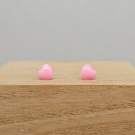 Sterling Silver Large Pink Enamel Heart Stud Earrings Sterling Silver Large Pink Enamel Heart Stud Earrings