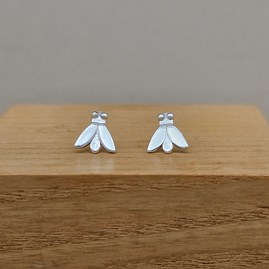 Sterling Silver Moth Stud Earrings