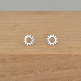 Sterling Silver Sun Studs Spikey Earrings Round Gifts For Women Jewellery Gifts
