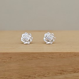 Sterling Silver Rose Stud Earrings Sterling Silver Rose Stud Earrings