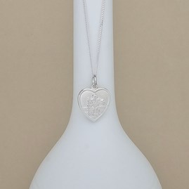 Sterling Silver St. Christopher Heart Necklace