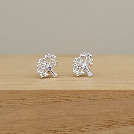 Sterling Silver Tree of Life Stud Earrings
