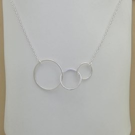 Sterling Silver Triple Hoop Necklace