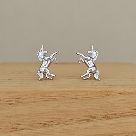 Sterling Silver Unicorn Stud Earrings