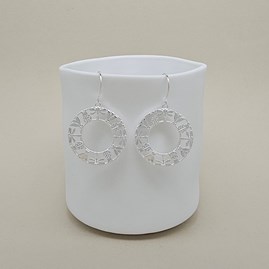 Sterling Silver Woodland Wildlife Circle Hook Earrings