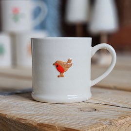 Christmas Gifts Festive Gifts Kitchen And Dining Gifts Stoneware Mug With Robin