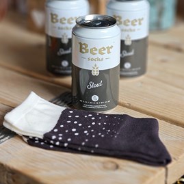 Mens gift Father's day gift stout beer socks black one size beer can packaging