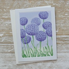 Sunshine Garden Alliums Card Blank Greetings Card Any Occasion Sunshine Garden Alliums Card Birthday Sympathy Get Well