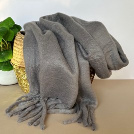 Super Soft Chunky Tassel Scarf in Grey Clothing Accessory Gifts Soft Warm Winter Scarves Shawls Wraps Contemporary Scarf
