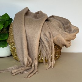 Super Soft Chunky Tassel Scarf in Latte Brown Clothing Accessory Gifts Soft Warm Winter Scarves Shawls Wraps Contemporary Scarf
