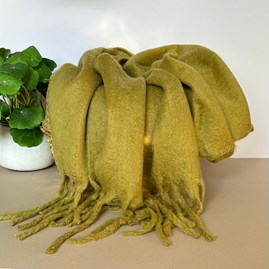 Super Soft Chunky Tassel Scarf in Moss Green Clothing Accessory Gifts Soft Warm Winter Scarves Shawls Wraps Contemporary Scarf