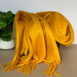 Super Soft Chunky Tassel Scarf in Mustard Yellow Clothing Accessory Gifts Soft Warm Winter Scarves Shawls Wraps Contemporary Scarf