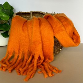 Super Soft Chunky Tassel Scarf in Orange Clothing Accessory Gifts Soft Warm Winter Scarves Shawls Wraps Contemporary Scarf