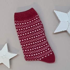 Warm Super Soft Thick Winter Socks Bed Socks Gifts For Women Red Pattern Socks