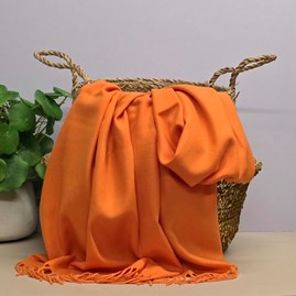 Super Soft Plain Pashmina Style Scarf in Bright Orange Pashmina Gifts For Women Bridesmaids Gift Maid of Honour Gift Tassel Scarf in Orange