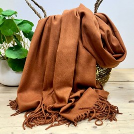Pashmina Gifts For Women Bridesmaids Gift Maid of Honour Gift Tassel Scarf in Orange
