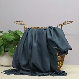 Super Soft Plain Pashmina Style Scarf in China Blue