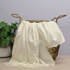 Pashmina Gifts For Women Bridesmaids Gift Maid of Honour Gift Tassel Scarf in Cream