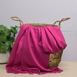 Super Soft Plain Pashmina Style Scarf in Fuchsia Pink Pashmina Gifts For Women Bridesmaids Gift Maid of Honour Gift Tassel Scarf in Fuchsia Pink