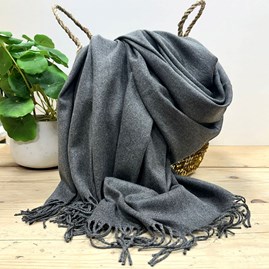 Super Soft Plain Pashmina Style Scarf in Granite Grey Pashmina Scarf Headscarf Wrap Wedding Accessories Super Soft Bridesmaid Shawl Grey