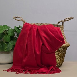 Pashmina Gifts For Women Bridesmaids Gift Maid of Honour Gift Tassel Scarf in Berry Red