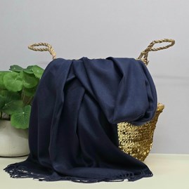 Super Soft Plain Pashmina Style Scarf in Midnight Blue Super Soft Plain Pashmina Style Scarf in Midnight Blue
