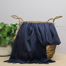 Super Soft Plain Pashmina Style Scarf in Navy Blue Pashmina Gifts For Women Bridesmaids Gift Maid of Honour Gift Tassel Scarf in Navy Blue