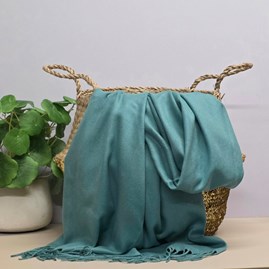 Super Soft Plain Pashmina Style Scarf in Teal Pashmina Gifts For Women Bridesmaids Gift Maid of Honour Gift Tassel Scarf in Teal