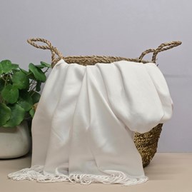 Pashmina Gifts For Women Bridesmaids Gift Maid of Honour Gift Tassel Scarf in White