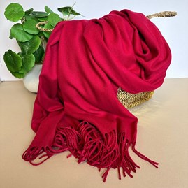 Super Soft Plain Pashmina Style Scarf in Berry Red Pashmina Gifts For Women Bridesmaids Gift Maid of Honour Gift Tassel Scarf in Berry Red