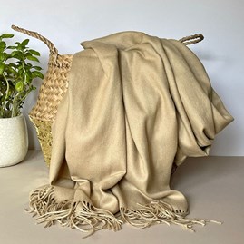 Super Soft Plain Pashmina Style Scarf in Camel Pashmina Gifts For Women Bridesmaids Gift Maid of Honour Gift Tassel Scarf in Camel