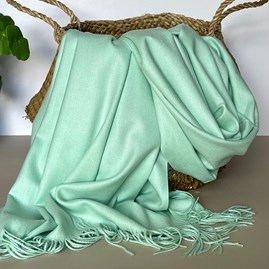 Super Soft Plain Pashmina Style Scarf in Mint Pashmina Gifts For Women Bridesmaids Gift Maid of Honour Gift Tassel Scarf in Mint