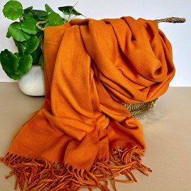 Super Soft Plain Pashmina Style Scarf in Burnt Orange Pashmina Gifts For Women Bridesmaids Gift Maid of Honour Gift Tassel Scarf in Orange