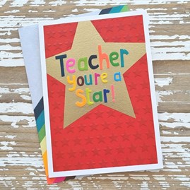'Teacher You're a Star' Card Thank You Teacher Cards Thank You Cards